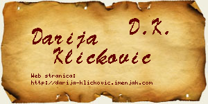 Darija Kličković vizit kartica